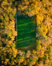 Soccer field - Belgium - Drone photo