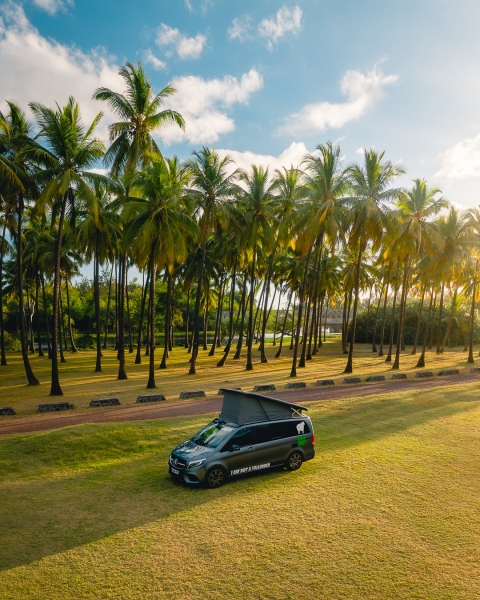Black Sheep campervan in La Réunion, France - Drone photo