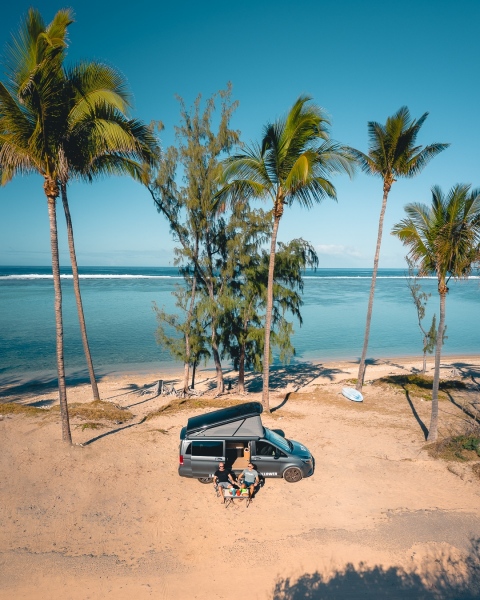 Black Sheep campervan in La Réunion, France - Drone photo