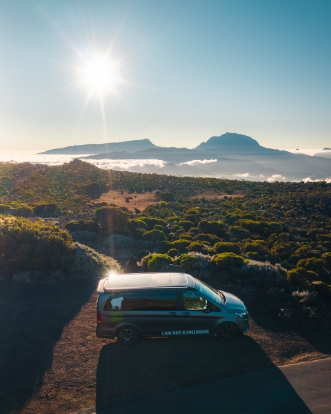 Black Sheep campervan in La Réunion, France - Drone photo