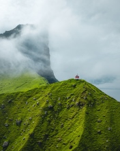 Kallur Lighthouse - Faroe Islands - Drone photo Kallur Lighthouse - Faroe Islands - Drone photo