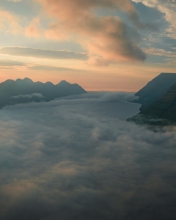 Klaksvik sunset clouds - Faroe Islands - Drone photo Klaksvik sunset clouds - Faroe Islands - Drone photo