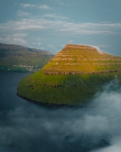 Klaksvik sunset clouds - Faroe Islands - Drone photo Klaksvik sunset clouds - Faroe Islands - Drone photo
