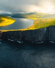 Sorvagsvatn lake - Faroe Islands - Drone photo