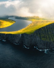 Sorvagsvatn lake - Faroe Islands - Drone photo Sorvagsvatn lake - Faroe Islands - Drone photo