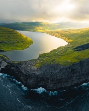 Sorvagsvatn lake - Faroe Islands - Drone photo Sorvagsvatn lake - Faroe Islands - Drone photo
