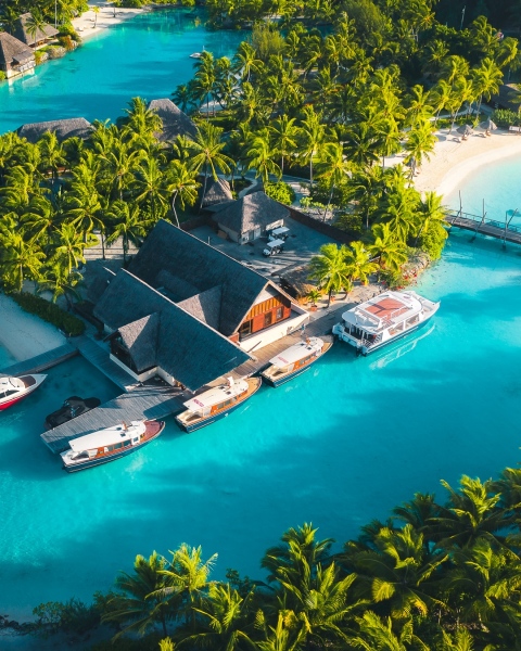 Four Seasons Luxury Resort - Bora Bora, French Polynsia - Drone Photo