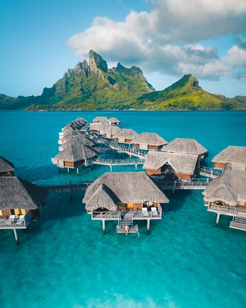 Four Seasons Luxury Resort - Bora Bora, French Polynsia - Drone Photo