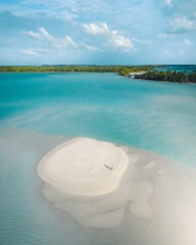 Sand bank - Tetiaroa, French Polynesia - Drone photo