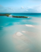 Sand bank - Tetiaroa, French Polynesia - Drone photo