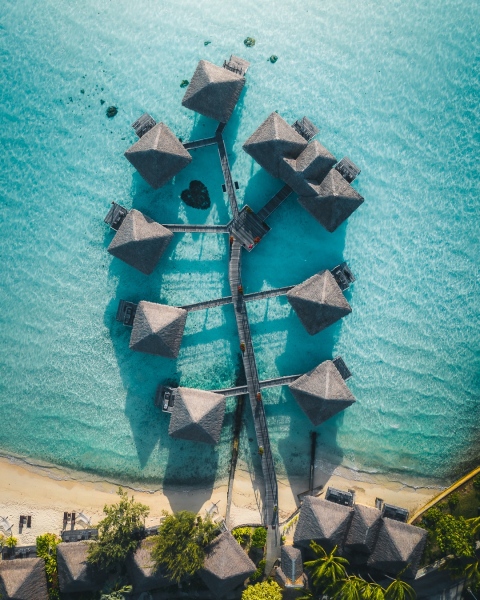 Intercontinental Le Moana Luxury Resort - French Polynesia - Drone photo
