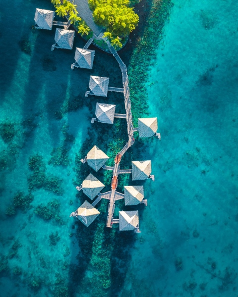 Intercontinental Tahiti Luxury Resort - French Polynesia - Drone photo