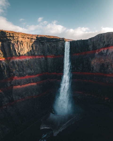 Hengifoss waterfall - Iceland - Drone trip