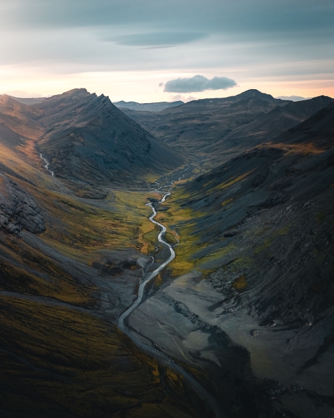 River valley - Iceland - Drone trip
