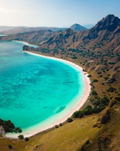 Pink Beach - Komodo National Park - Indonesia - Drone photo