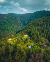 Chalet in mountains - Brescia, Italy - Drone photo