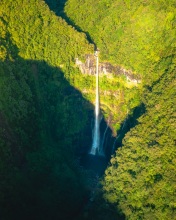 Takamaka waterfall - La Réunion (France) - Drone photo