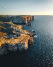 Ta' Seguna Cliffs on Gozo - Malta - Drone photo