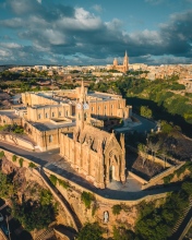 Madonna of Lourdes Church on Gozo - Malta - Drone photo
