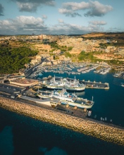 Mgarr harbour on Gozo - Malta - Drone photo