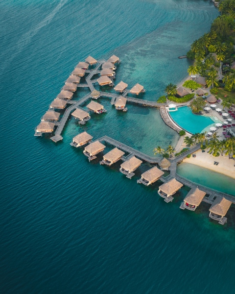 Manava Beach Luxury Resort - French Polynesia - Drone photo