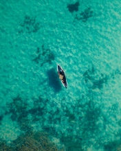 Fisherman boat - Mauritius - Drone photo