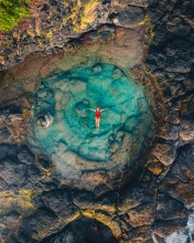 Rock pool  - Mauritius - Drone photo