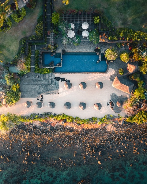 Oberoi Beach Luxury Resort - Mauritius - Drone photo