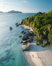 Anse Source d'Argent beach - Seychelles - Drone photo