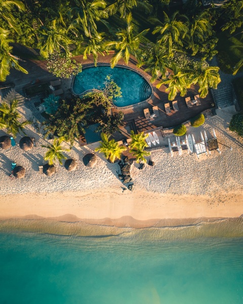 Royal Palm Beachcomber Luxury Resort - Mauritius - Drone photo