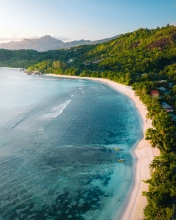 Baie Lazare beach - Mahé, Seychelles - Drone photo
