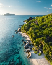Anse Source d'Argent beach - La Digue, Seychelles - Drone photo
