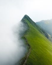 Suggiture in mist - Switzerland - Drone photo