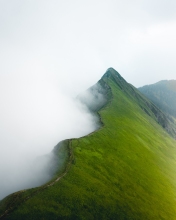 Suggiture in mist - Switzerland - Drone photo