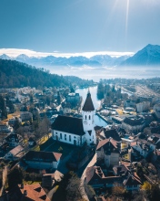 Thun church - Switzerland - Drone photo