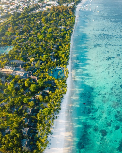 Trou aux Biches Beachcomber Luxury Resort - Mauritius - Drone photo