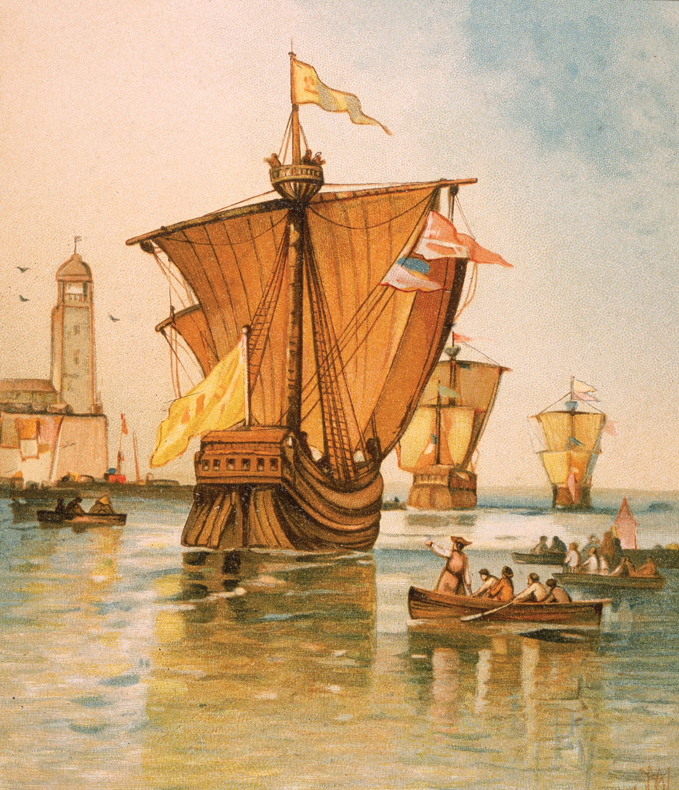 Великие географические открытия открытие америки. Флот Христофора Колумба. Корабль Христофора Колумба.