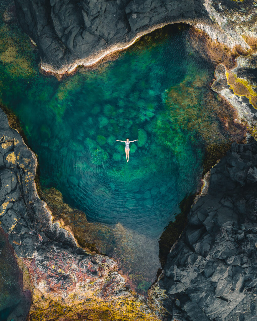 Rock pool - Azores drone trip
